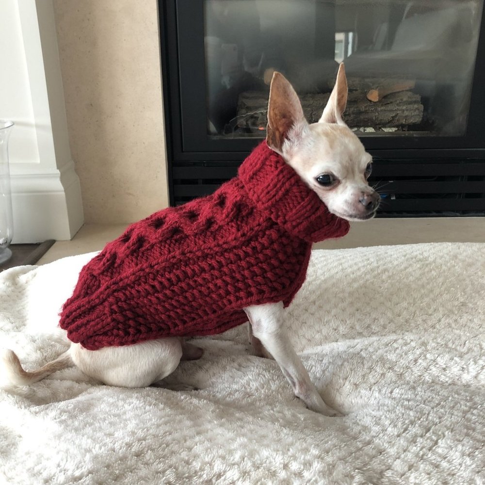 Mini L "The Original" CableKnit Cat/Dog Sweater